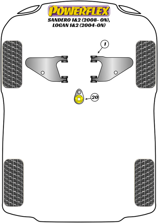 Powerflex diagram for the Logan I & II: this part is position 1