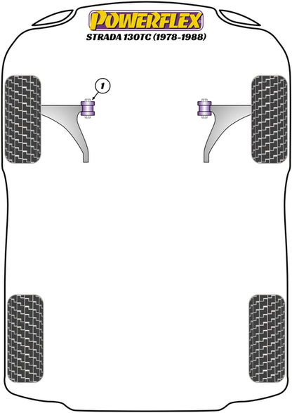 Powerflex diagram for the Ritmo / Strada Abarth 130TC: this part is position 1