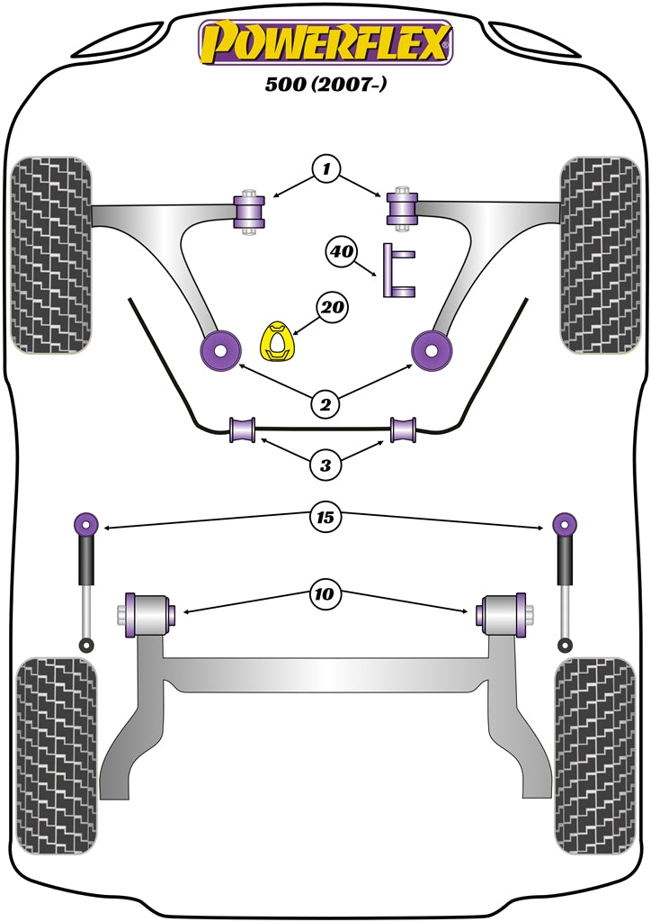 Powerflex diagram for the Abarth 500/595/695: this part is position 1