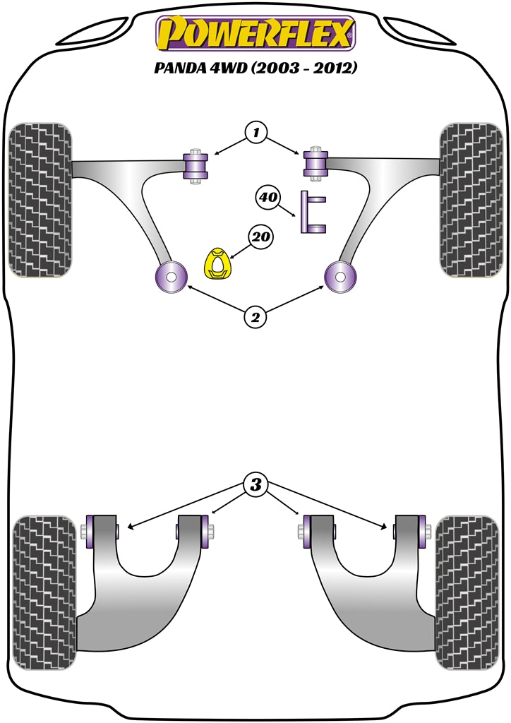 Powerflex diagram for the Panda Gen 2 169 4WD: this part is position 20