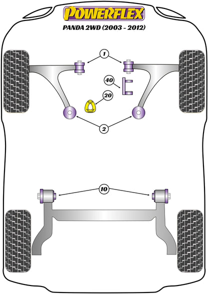 Powerflex diagram for the Panda Gen 2 169 2WD: this part is position 40