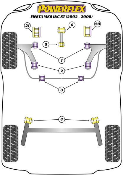 Powerflex diagram for the Fiesta Mk6 inc ST: this part is position 3