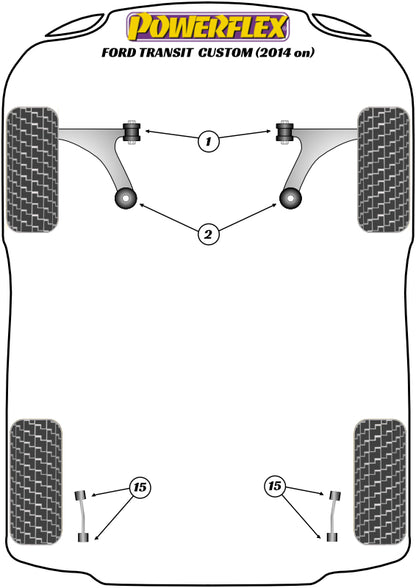 Powerflex diagram for the Transit / Tourneo Custom: this part is position 2