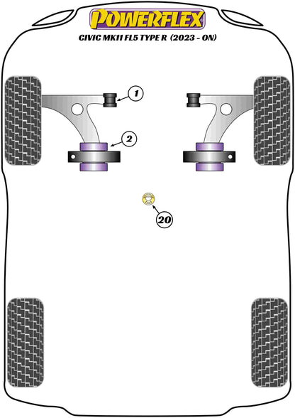 Powerflex diagram for the Civic MK11 FL5 Type R: this part is position 20