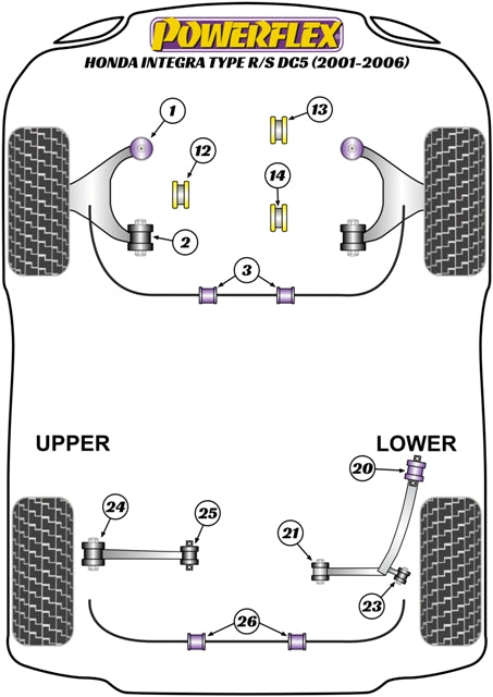 Powerflex diagram for the Integra Mk4 DC5 Type R/S: this part is position 2
