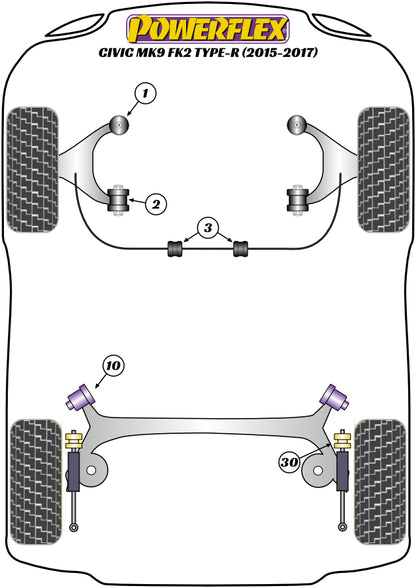 Powerflex diagram for the Civic Mk9 FK2 Type R: this part is position 2