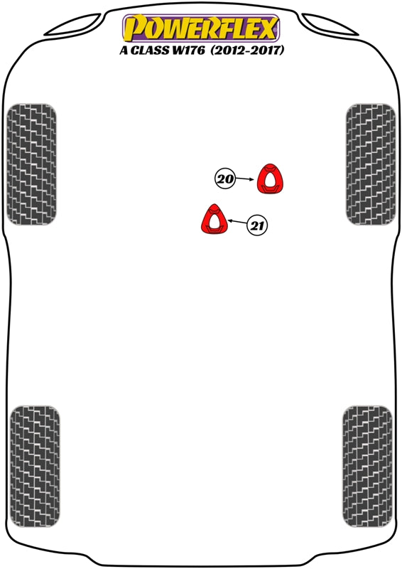 Powerflex diagram for the A Class W176 inc. A45 AMG: this part is position 21