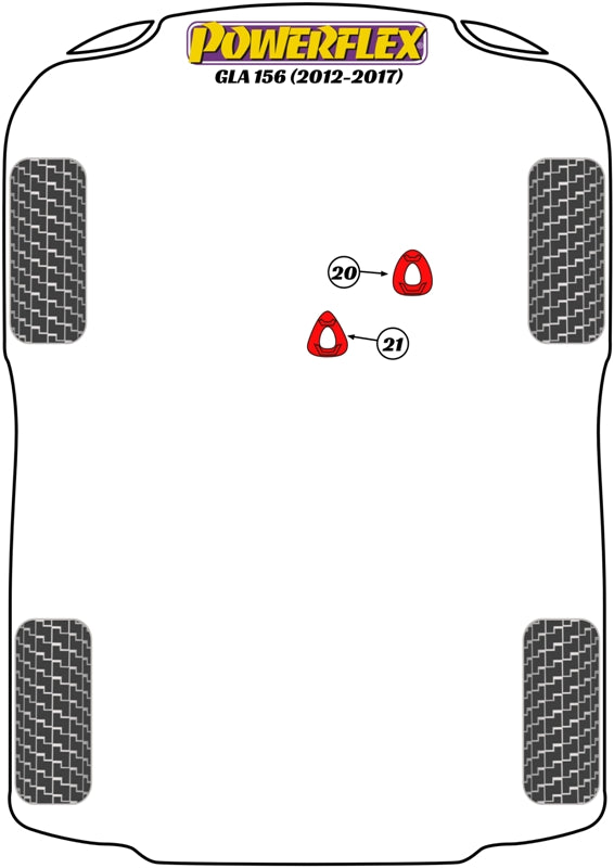 Powerflex diagram for the GLA Class inc A45 AMG W156: this part is position 21