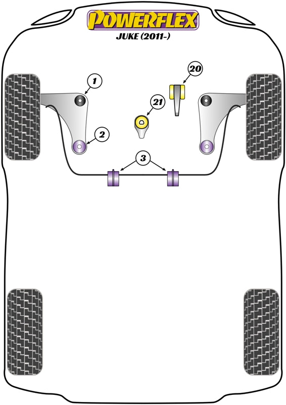 Powerflex diagram for the Juke F15: this part is position 2