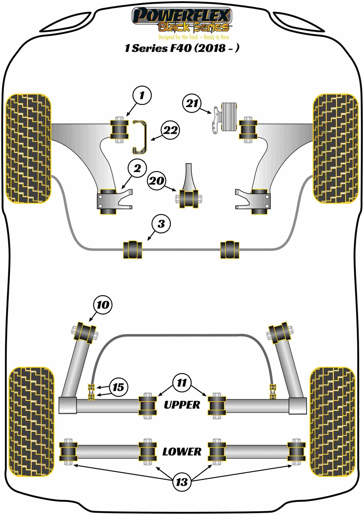Powerflex diagram for the 1 Series F40: this part is position 1