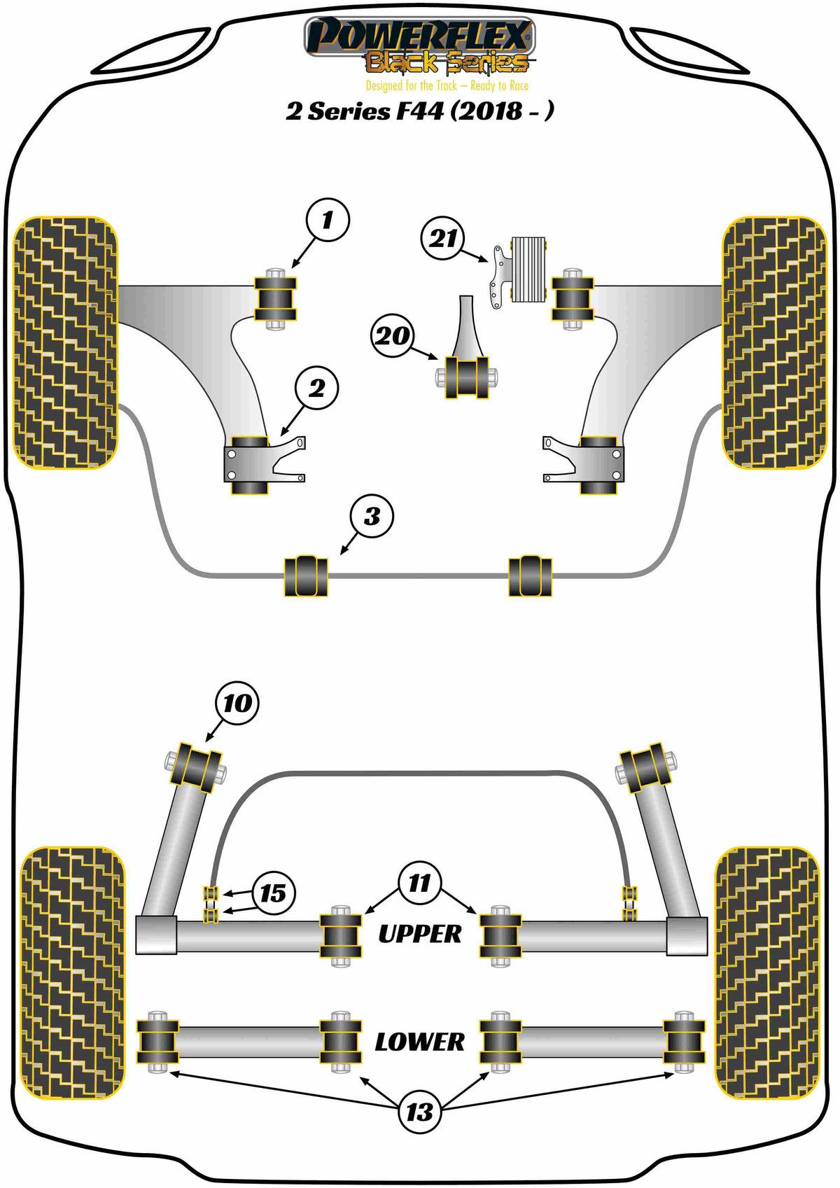 Powerflex diagram for the 2 Series F44 Gran Coupe: this part is position 1