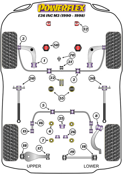 Powerflex diagram for the 3 Series E36 inc M3: this part is position 2