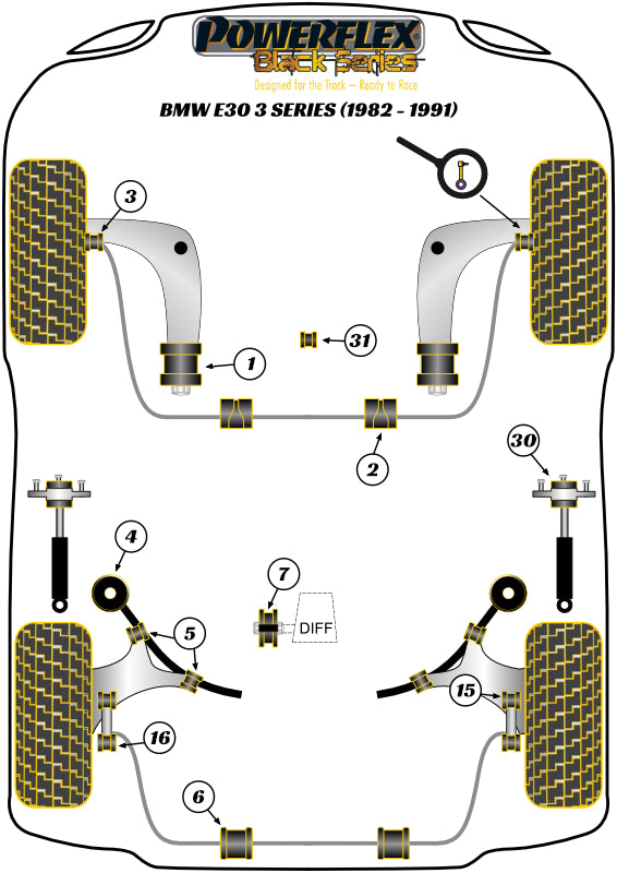 Powerflex diagram for the 3 Series E30 inc M3: this part is position 1