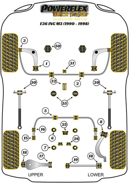 Powerflex diagram for the 3 Series E36 inc M3: this part is position 1