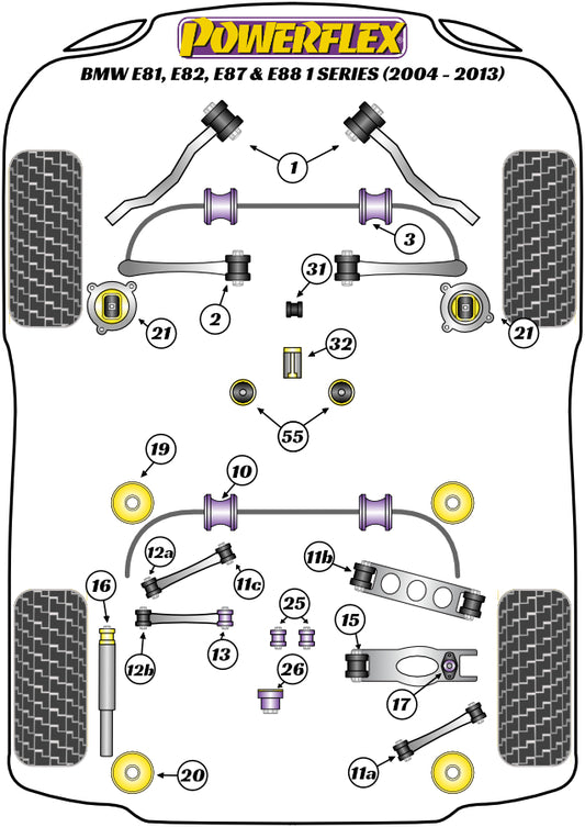 Powerflex diagram for the 1 Series E81, E82, E87 & E88: this part is position 55