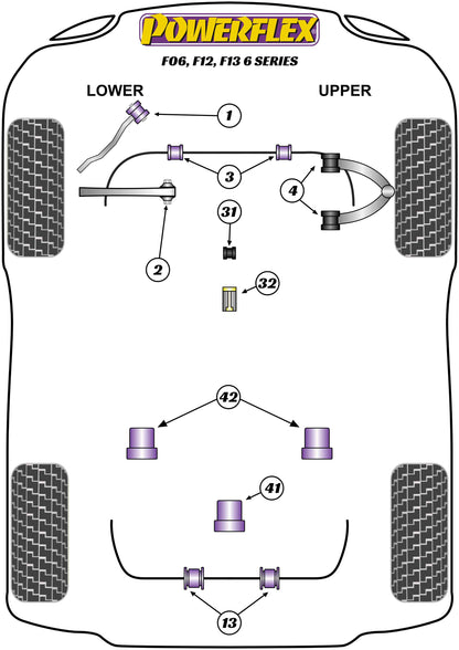 Powerflex diagram for the 6 Series F06 Sedan / F12 Convertible / F13 Coupe: this part is position 1