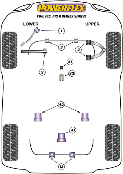 Powerflex diagram for the 6 Series F06 Sedan / F12 Convertible / F13 Coupe xDrive: this part is position 1