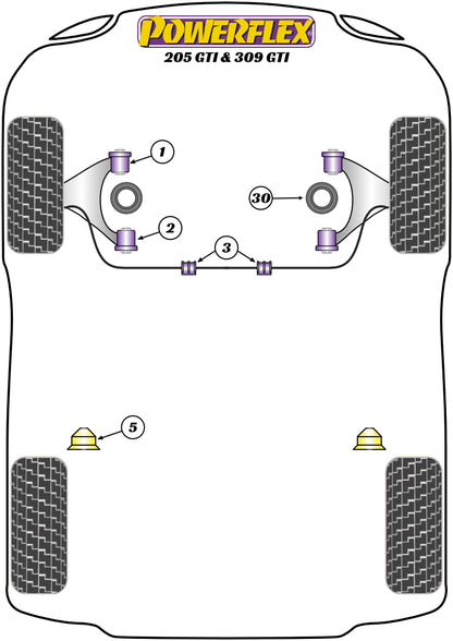 Powerflex diagram for the 205 GTi: this part is position 1