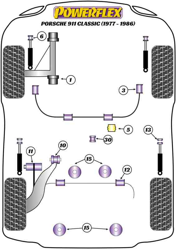 Powerflex diagram for the 911 Classic: this part is position 12