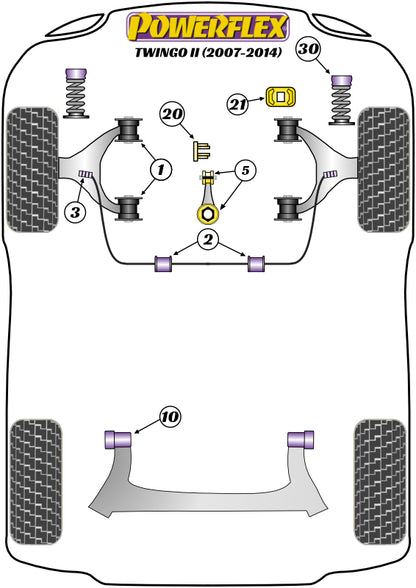 Powerflex diagram for the Twingo II inc RS: this part is position 2