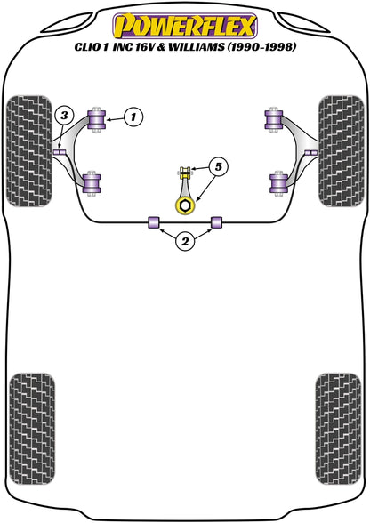 Powerflex diagram for the Clio I inc. 16v & Williams: this part is position 2