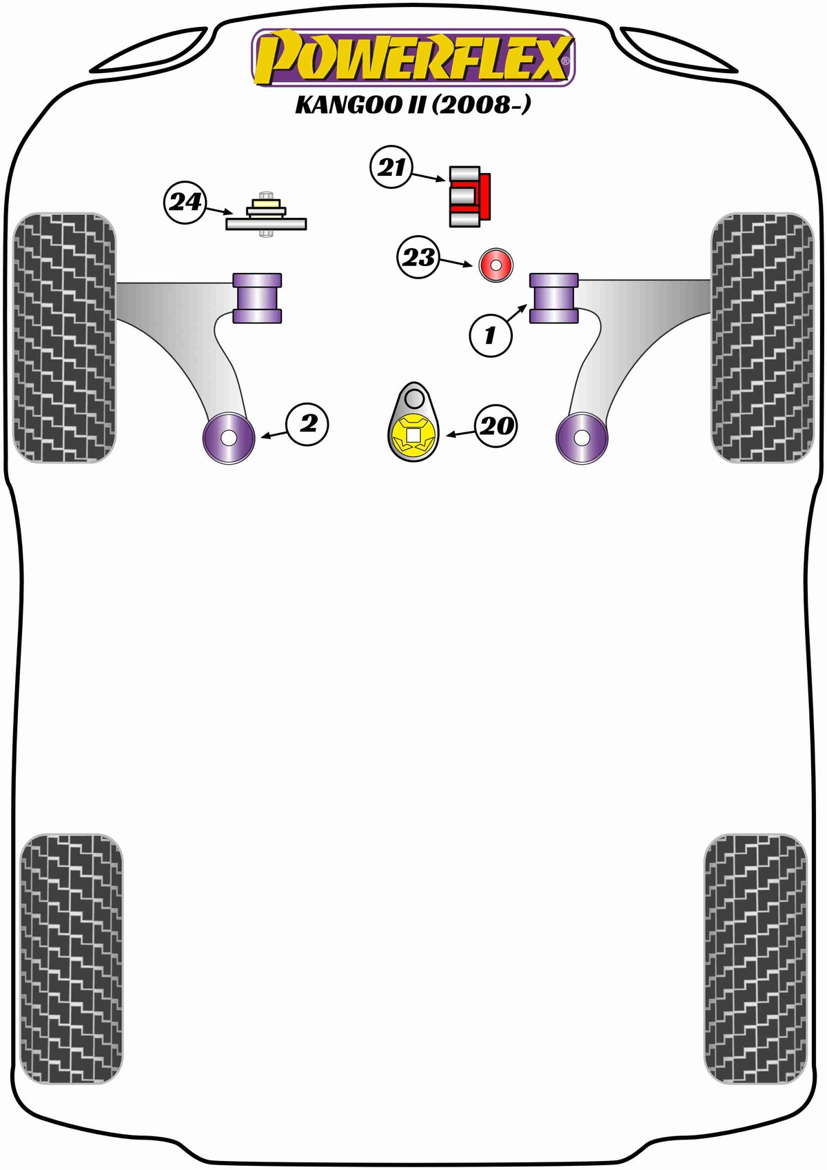 Powerflex diagram for the Kangoo II: this part is position 23