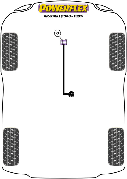 Powerflex diagram for the CR-X Mk1: this part is position 8