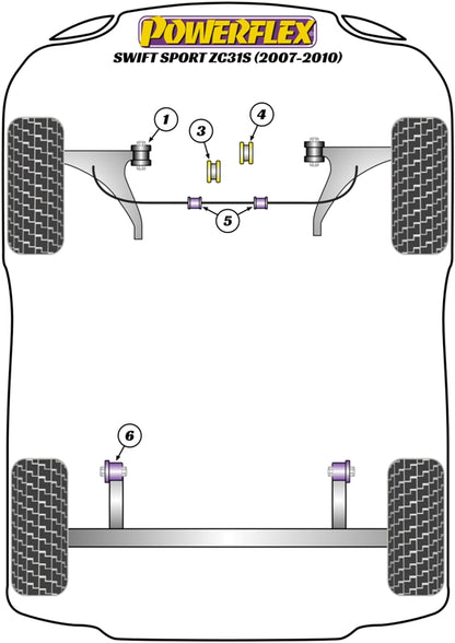 Powerflex diagram for the Swift Sport MK2 (ZC31S): this part is position 1