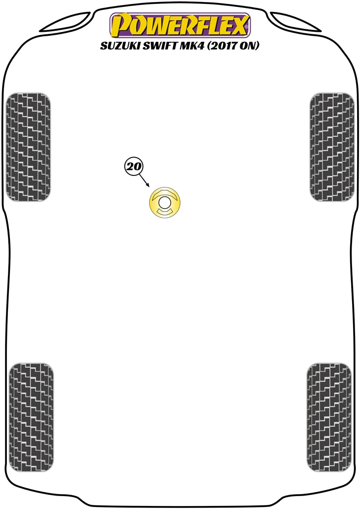 Powerflex diagram for the Swift MK4 A2L Excl. Sport: this part is position 20
