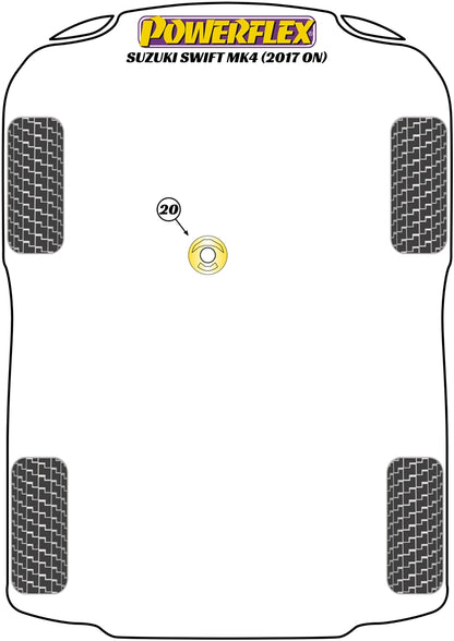 Powerflex diagram for the Swift MK4 A2L Excl. Sport: this part is position 20