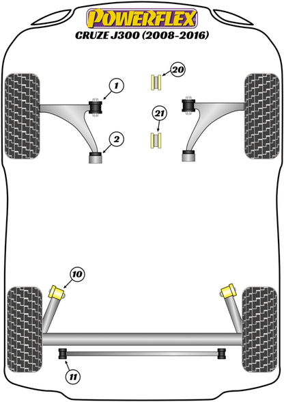 Powerflex diagram for the Cruze MK1 J300: this part is position 1