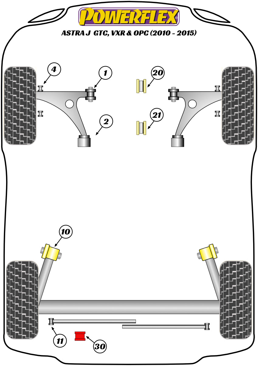 Powerflex diagram for the Astra MK6 - Astra J GTC, VXR & OPC: this part is position 4