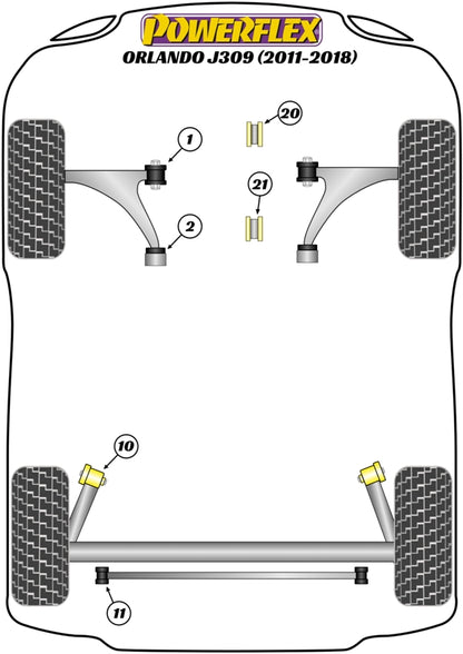 Powerflex diagram for the Orlando J309: this part is position 21