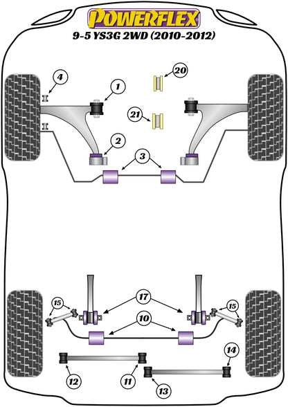 Powerflex diagram for the 9-5 YS3G 2WD: this part is position 21