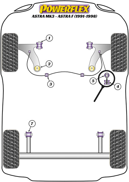 Powerflex diagram for the Astra MK3 - Astra F: this part is position 1