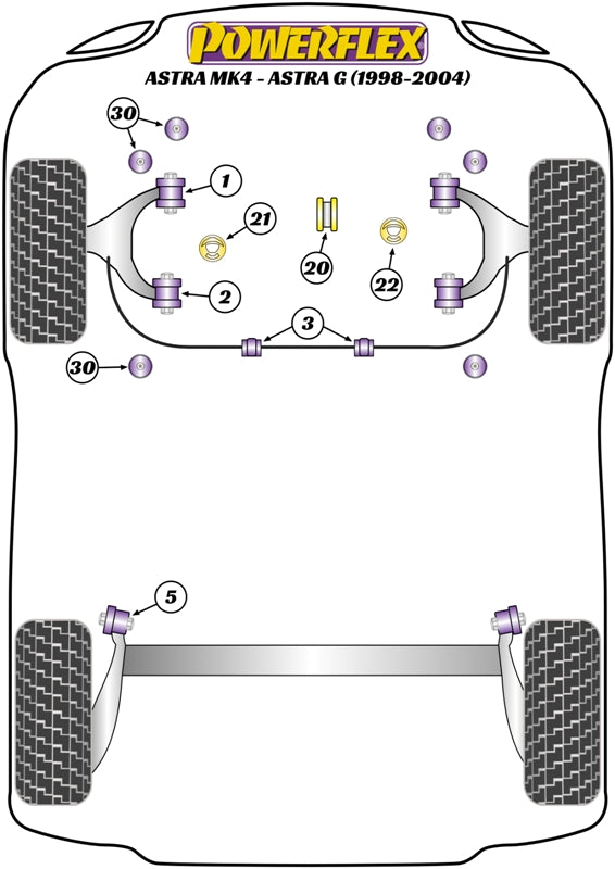 Powerflex diagram for the Astra MK4 - Astra G: this part is position 20