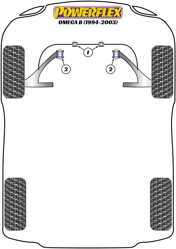 Powerflex diagram for the Omega B 1994-2003: this part is position 2