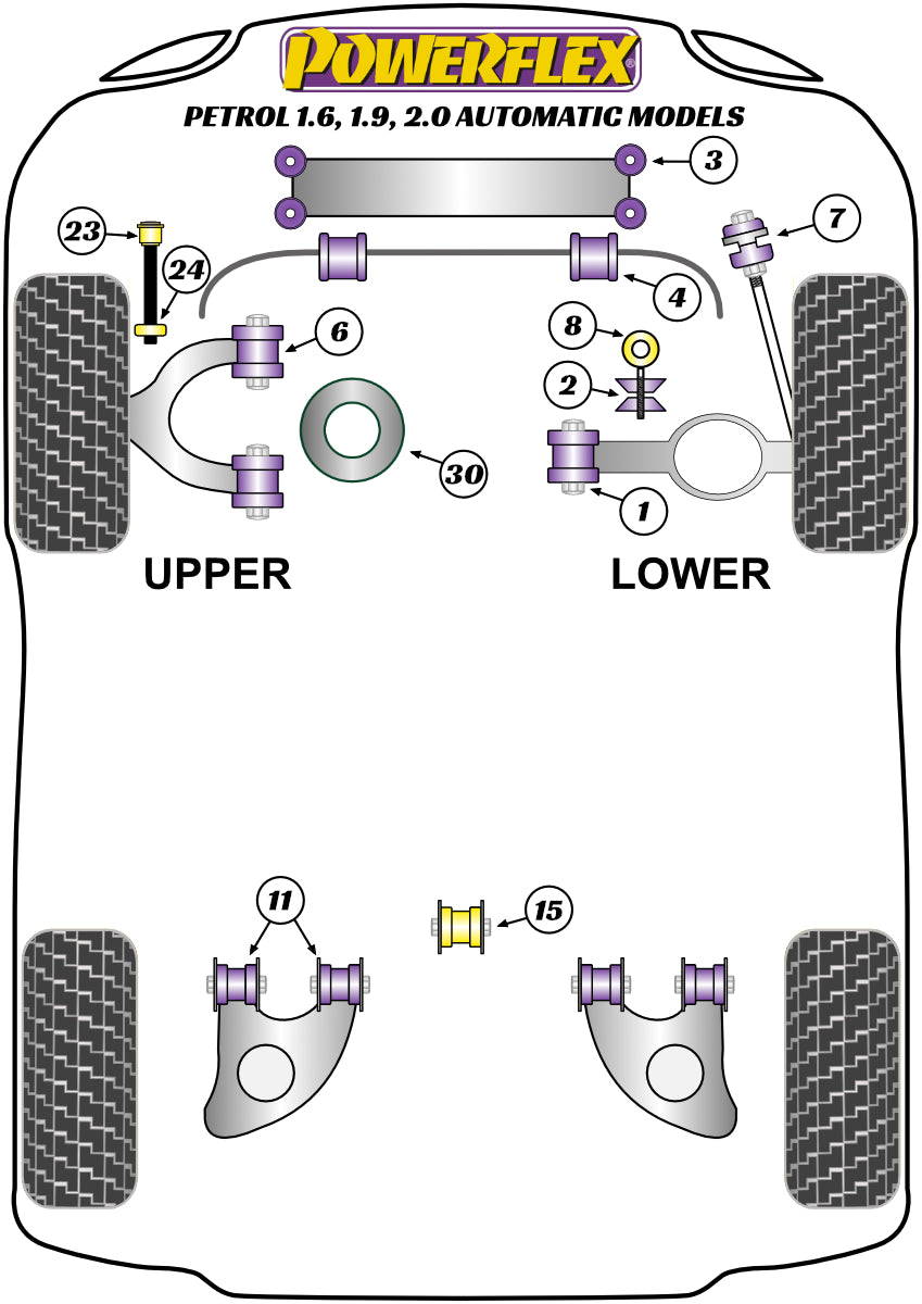 Powerflex diagram for the Transporter Models Petrol Models: this part is position 23