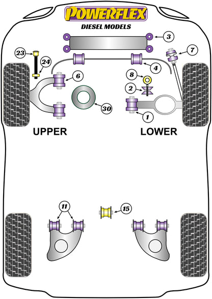Powerflex diagram for the Transporter Models Diesel Models: this part is position 30