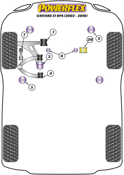 Powerflex diagram for the Cayenne E1 955/957 9PA: this part is position 2