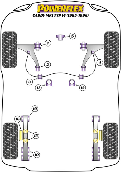 Powerflex diagram for the Caddy Mk1 Typ 14: this part is position 12