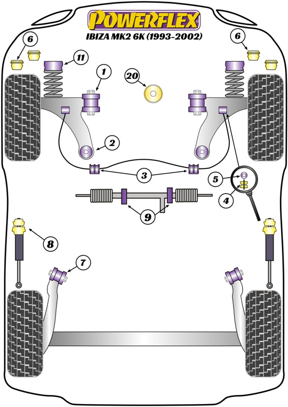 Powerflex diagram for the Ibiza MK2 6K: this part is position 6