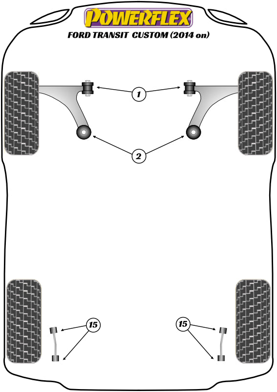 Powerflex diagram for the Transit / Tourneo Custom: this part is position 15