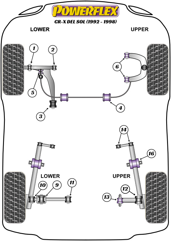 Powerflex diagram for the CR-X del Sol: this part is position 11