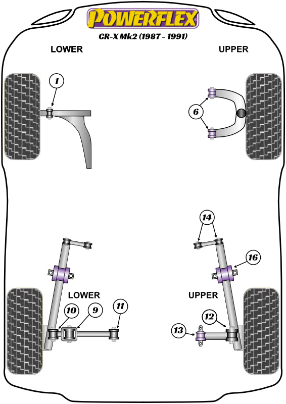 Powerflex diagram for the CR-X Mk2: this part is position 11