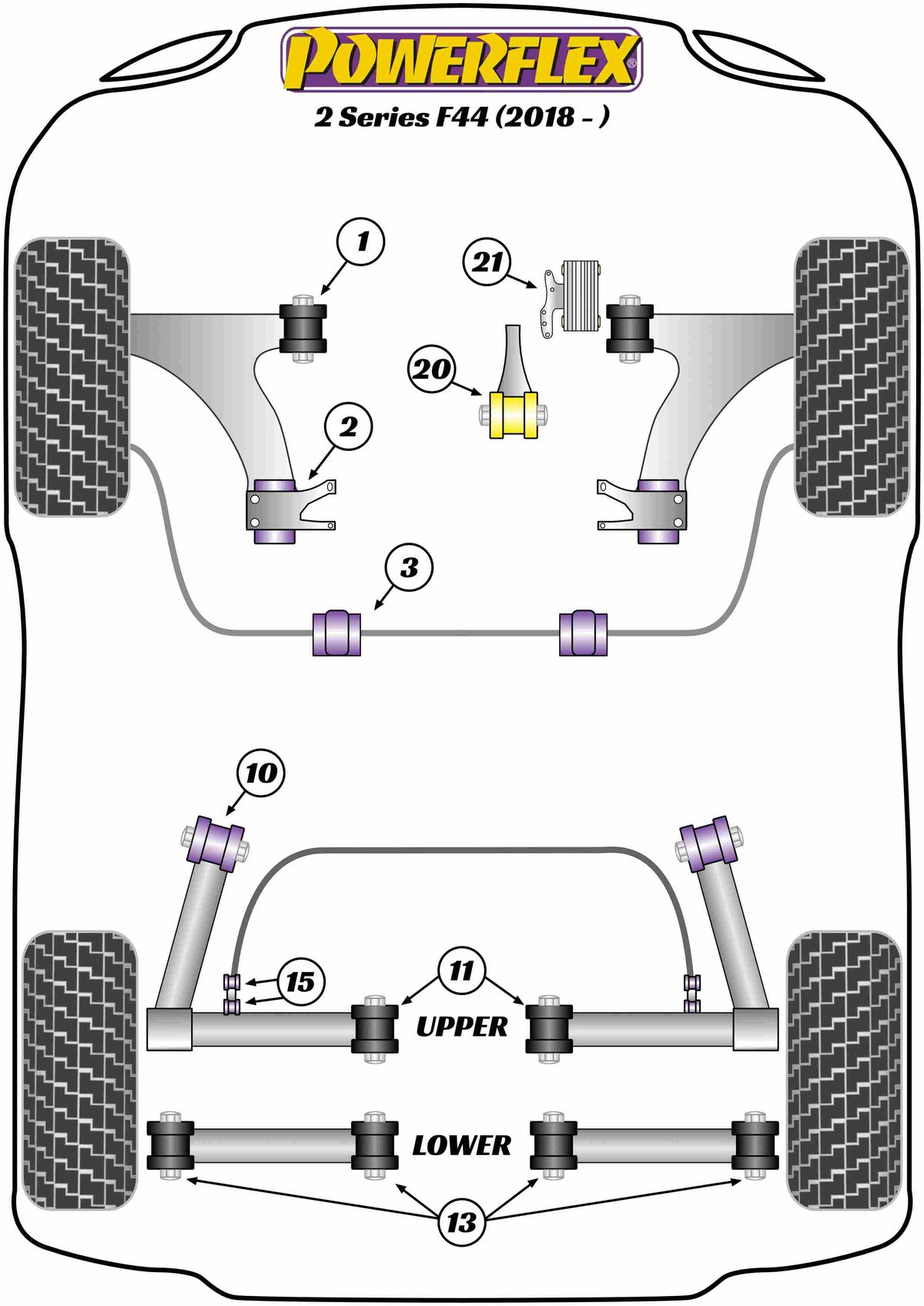 Powerflex diagram for the 2 Series F44 Gran Coupe: this part is position 10
