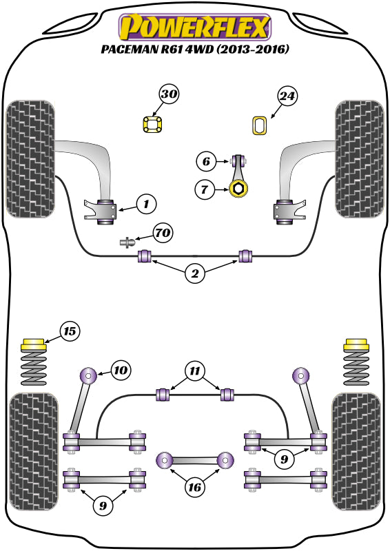 Powerflex diagram for the R61 Paceman 4WD: this part is position 16