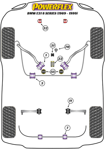 Powerflex diagram for the 8 Series E31: this part is position 7