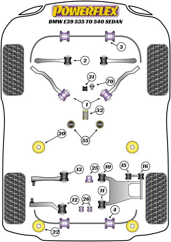 Powerflex diagram for the 5 Series E39 535 to 540: this part is position 20