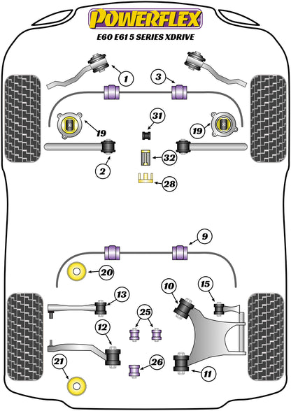 Powerflex diagram for the 5 Series E60/E61 xDrive: this part is position 20